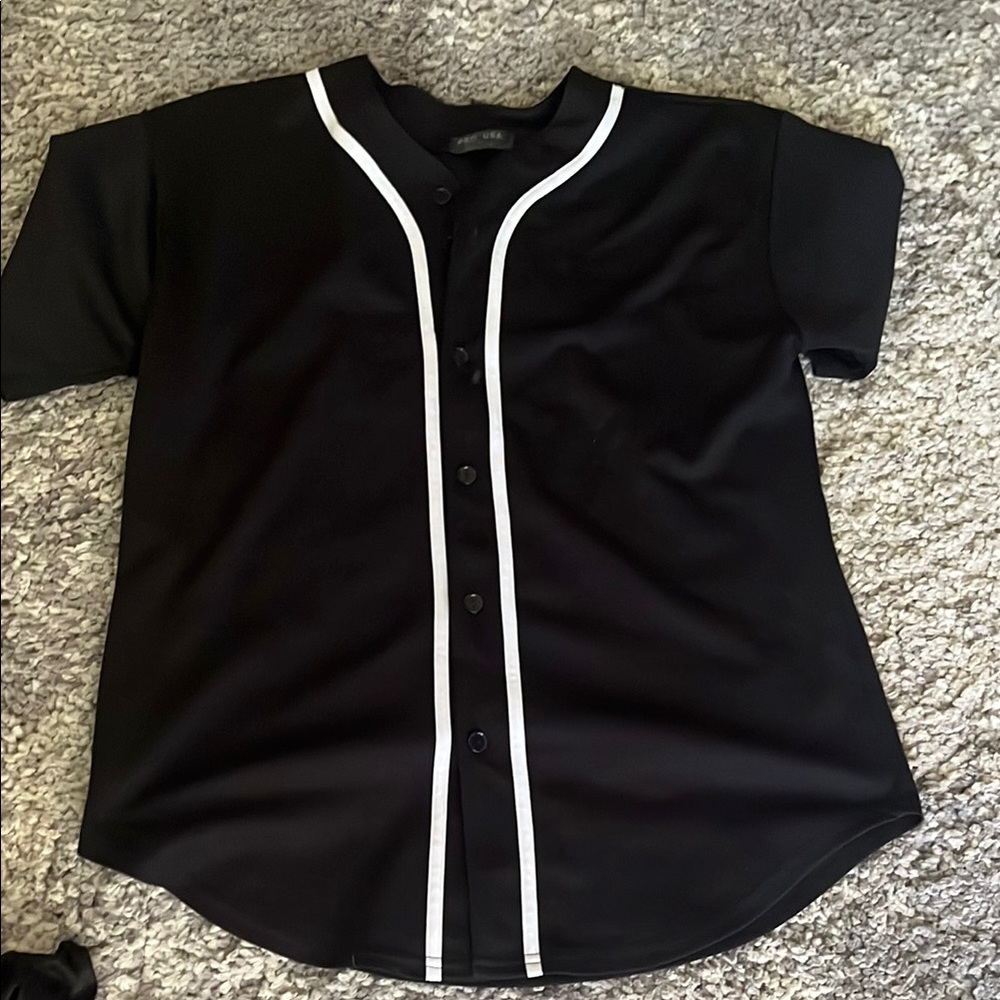 Black Baseball Jersey with White Trim